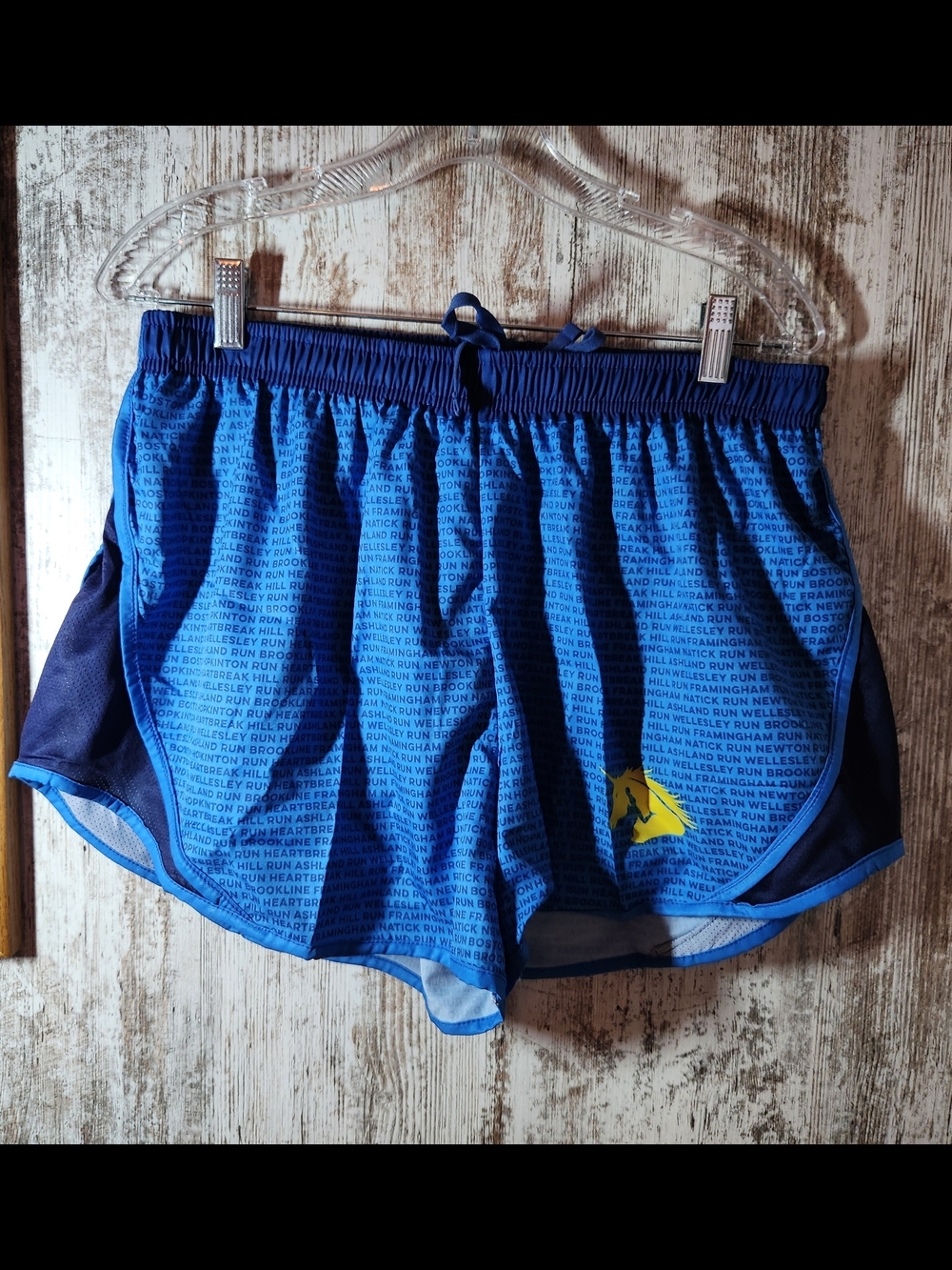 Women’s Royal Blue Athletic Boston Marathon Running Shorts with Drawstring Waist